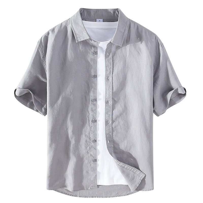 Pure Linen Breathable Casual Short Sleeve Shirt