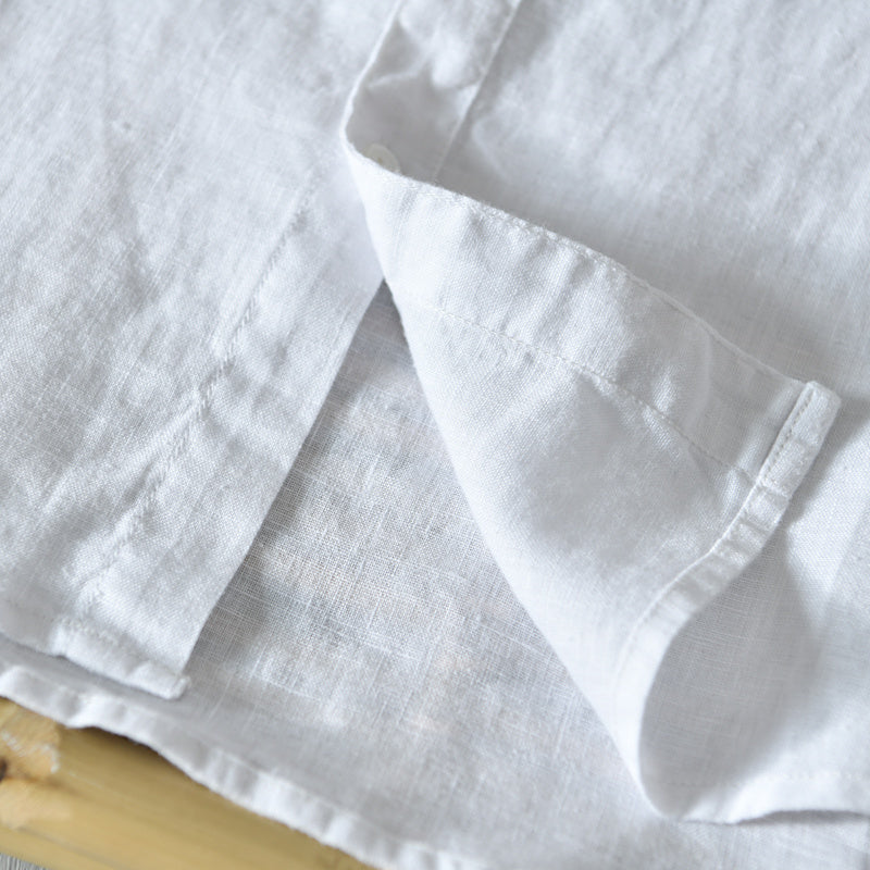 Pure Linen Gradient Three Quarter Sleeve Shirt