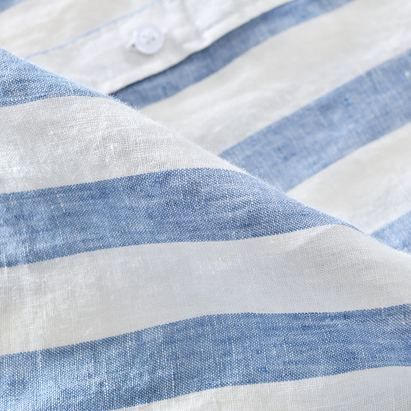 Pure Linen Vintage Stripe Long Sleeve Shirt
