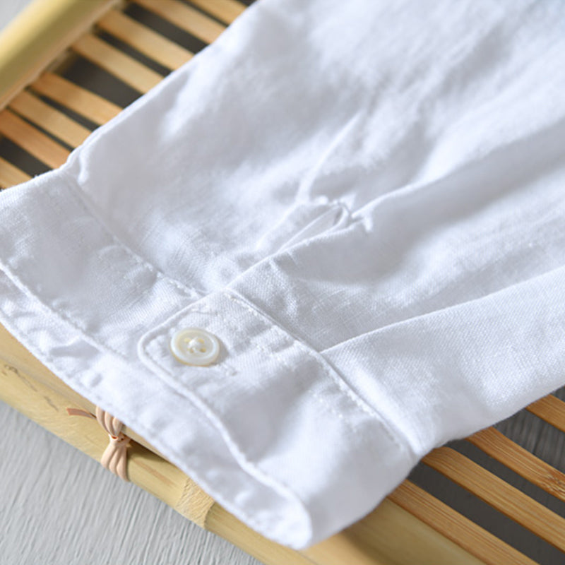 Pure Linen Gradient Three Quarter Sleeve Shirt