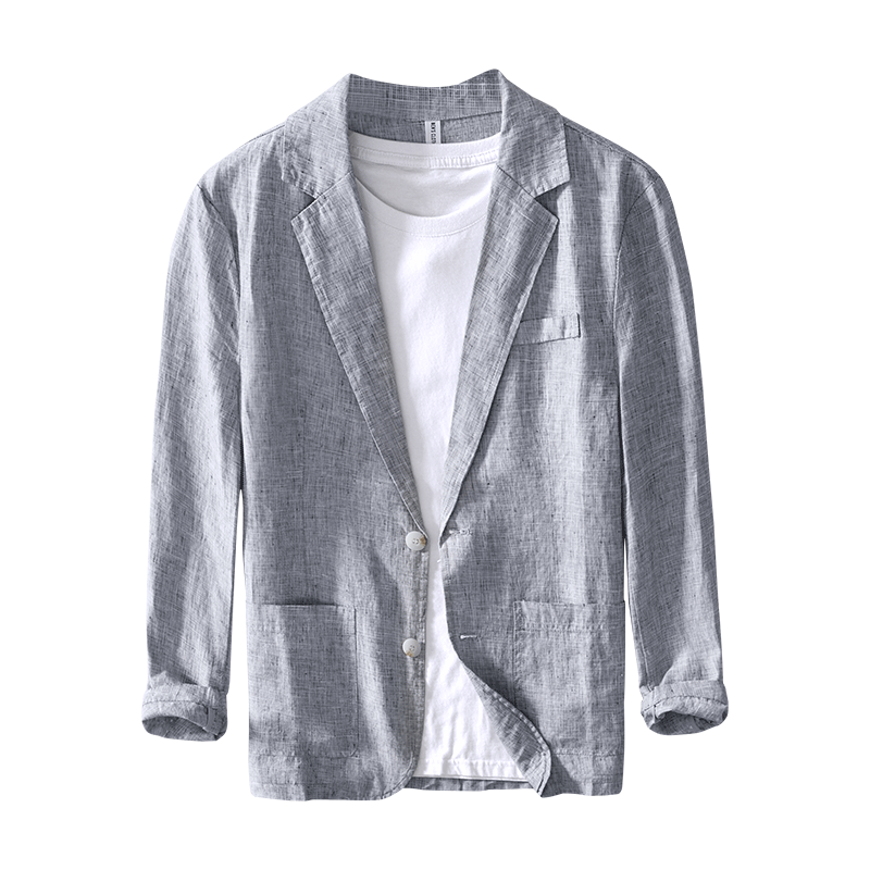 Pure Linen Solid Color Long Sleeve Jacket