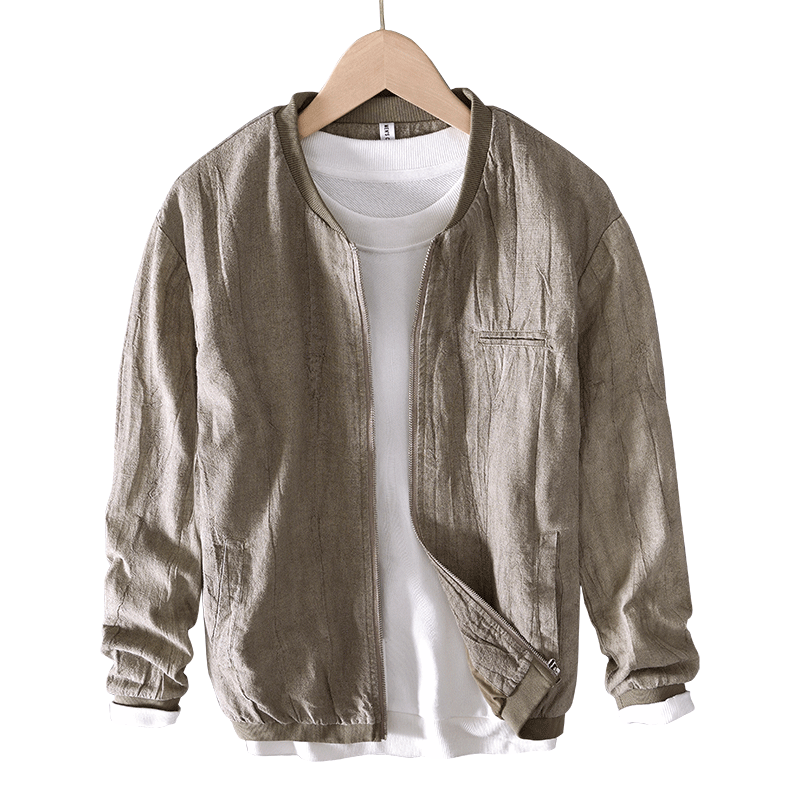 Ramie Retro Earth Tone Casual Jacket