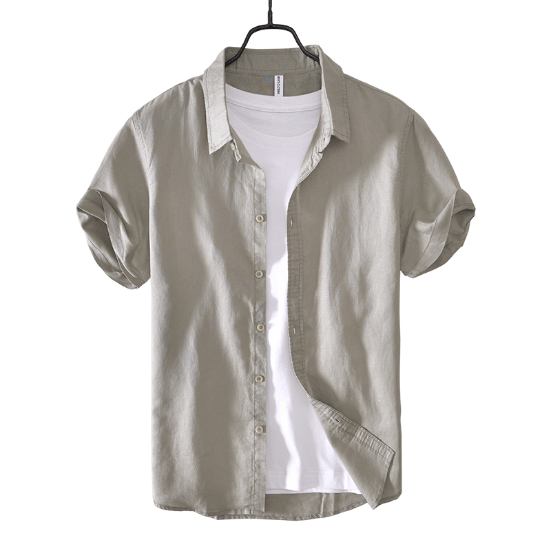 Cotton Linen Retro Casual Short Sleeved Shirt