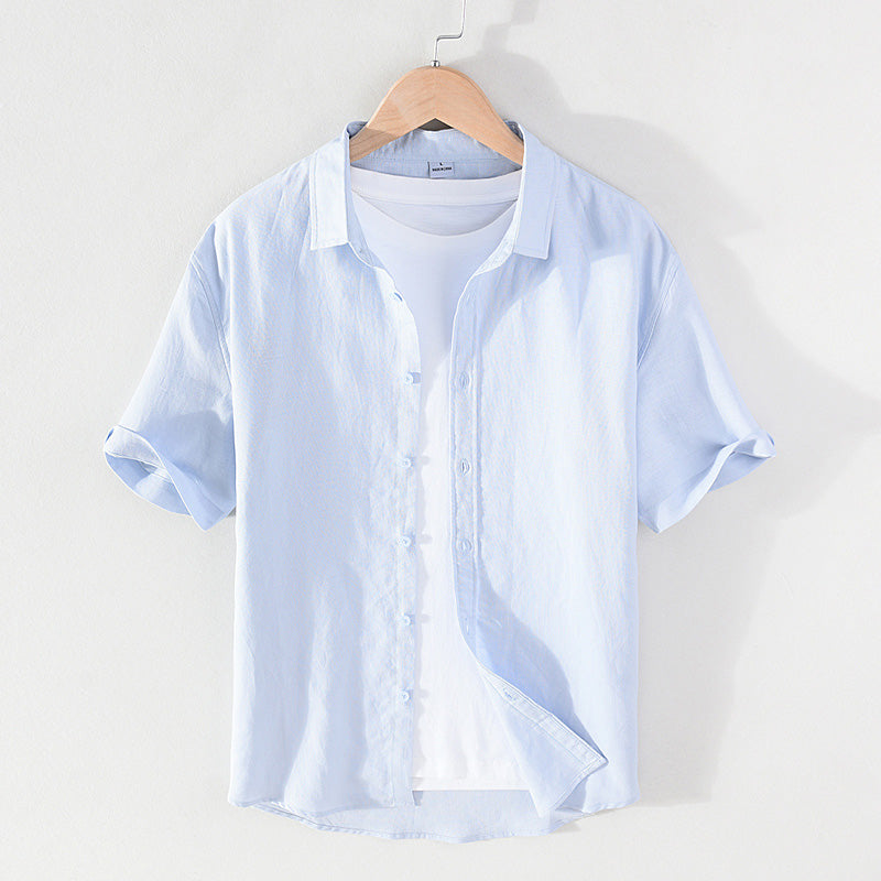Pure Linen Breathable Casual Short Sleeve Shirt